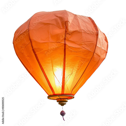 Sky Lantern, transparent background, isolated image, generative AI