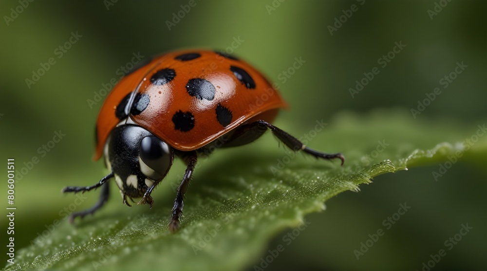 Macro photograph ya vibrant red ladybug adorned with.generative.ai Macro photograph ya vibrant red ladybug adorned with.generative.ai