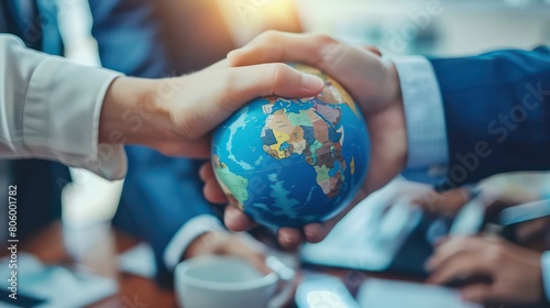 world globe in a hands, multinational corporation