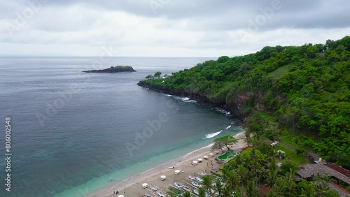 Wallpaper Mural Aerial view of the Virgin beach between Candidasa and Amlapura in the Karangasem regency in eastern Bali, Indonesia Torontodigital.ca