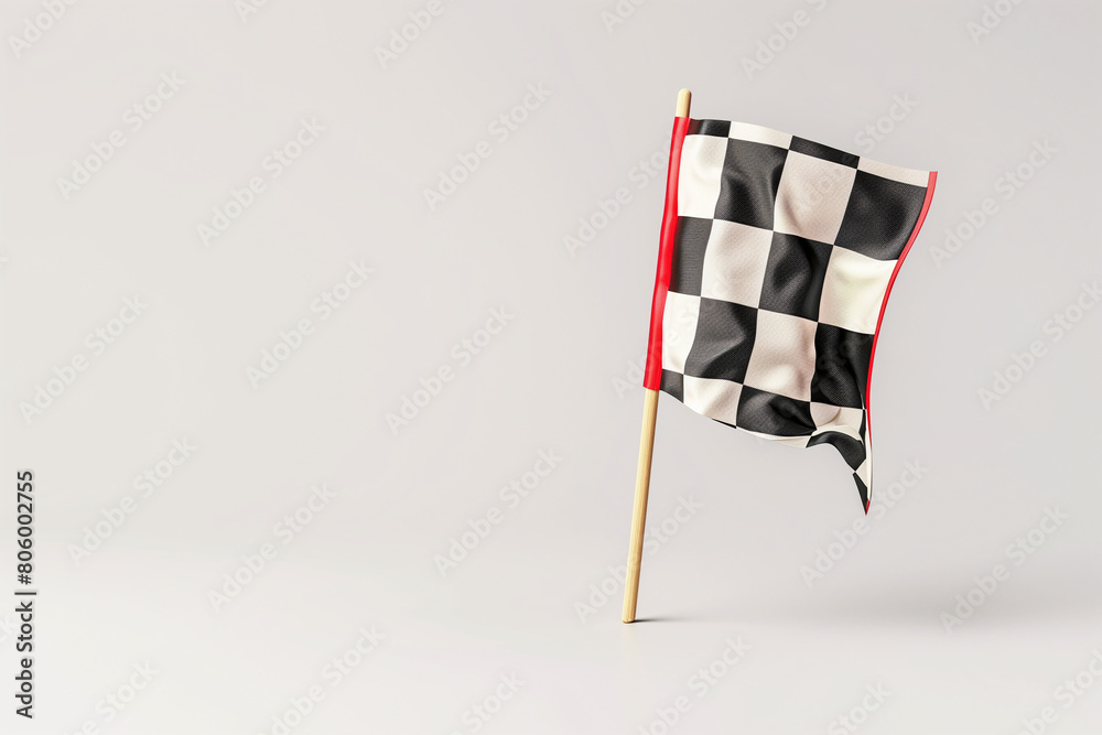 Fototapeta premium Checkered flag isolated on white. High quality photo