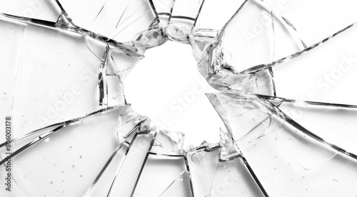 Broken glass effect isolated on transparent background.