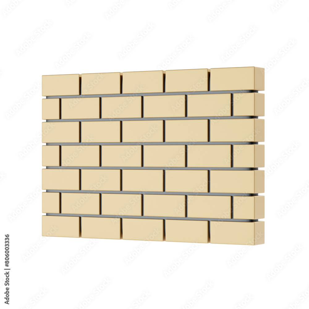 wall 3d icon and illustration