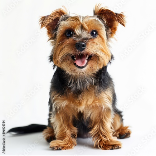 yorkshire terrier  sitting on white background