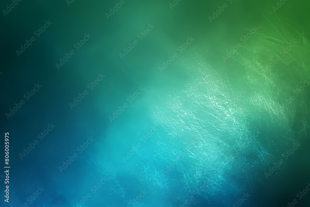 Fototapeta premium Forest green blue grainy color gradient background glowing noise texture cover header poster design