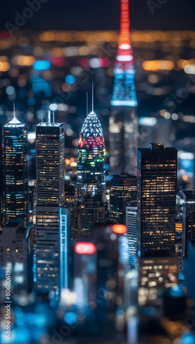 Urban Intelligence  Dive into the Visionary Landscape of a Smart City Against a Dark Blue Canvas  Highlighting Advanced IoT  5G  and AI Technologies
