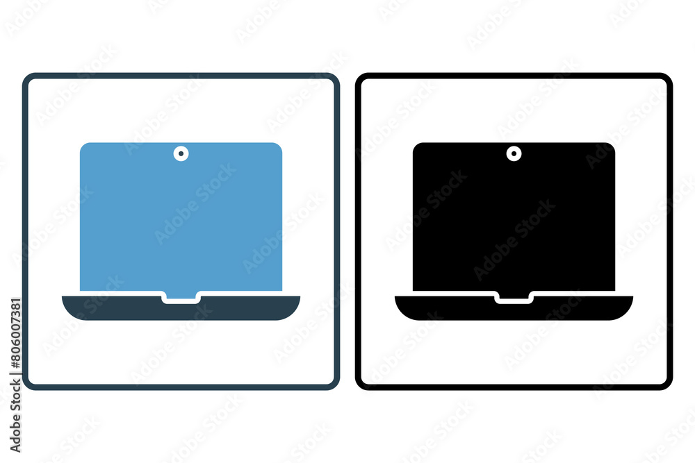 laptop computer icon. icon related to computer. suitable for web site, app, user interfaces, printable etc. solid icon style. simple vector design editable laptop computer icon. icon related to computer. suitable for web site, app, user interfaces, printable etc. solid icon style. simple vector design editable