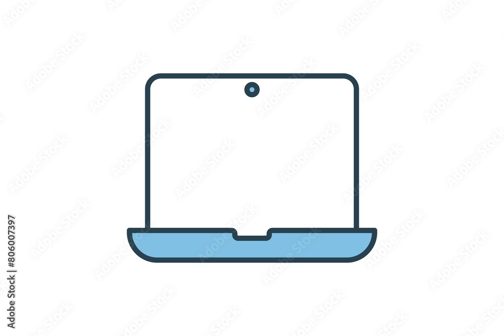 laptop computer icon. icon related to computer. suitable for web site, app, user interfaces, printable etc. flat line icon style. simple vector design editable laptop computer icon. icon related to computer. suitable for web site, app, user interfaces, printable etc. flat line icon style. simple vector design editable