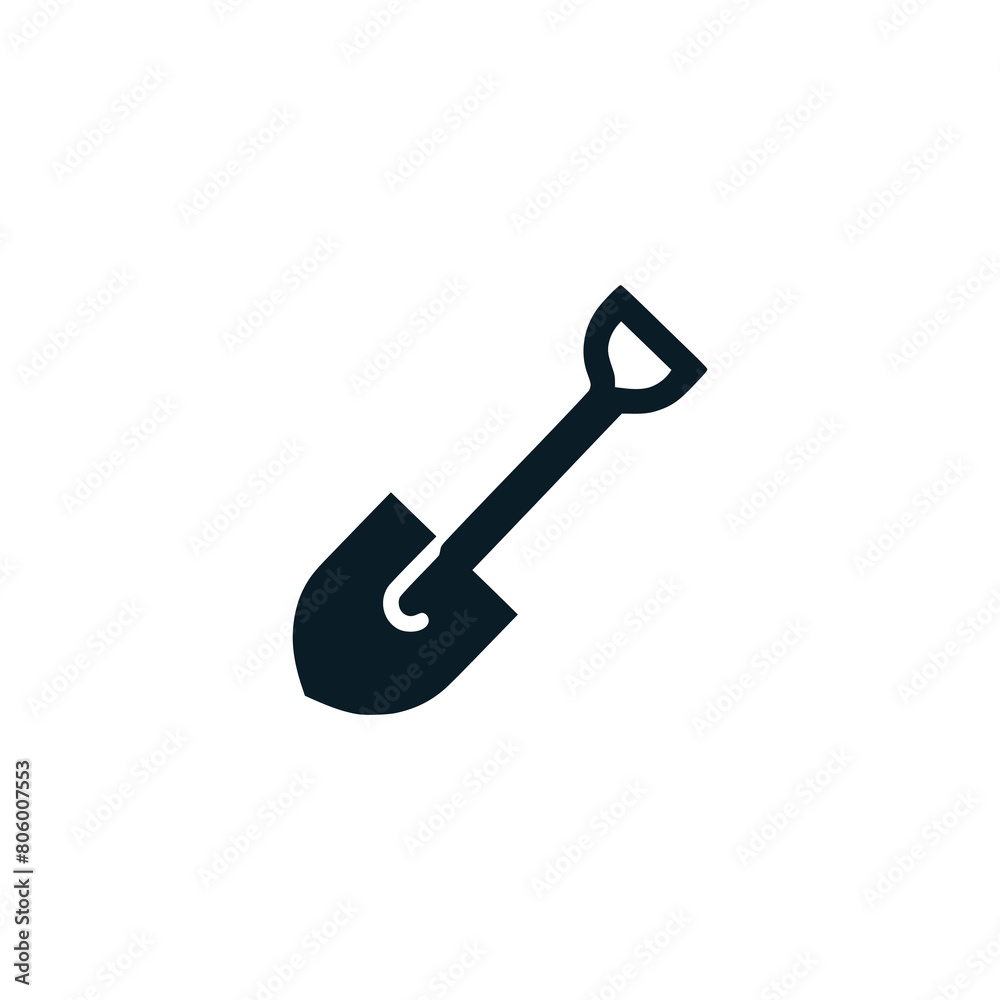 simple shovel tool logo vector illustration template design