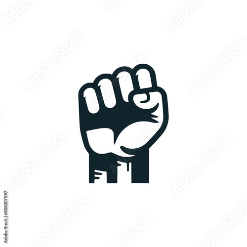 simple hand fist punch spirit revolution vector illustration template design