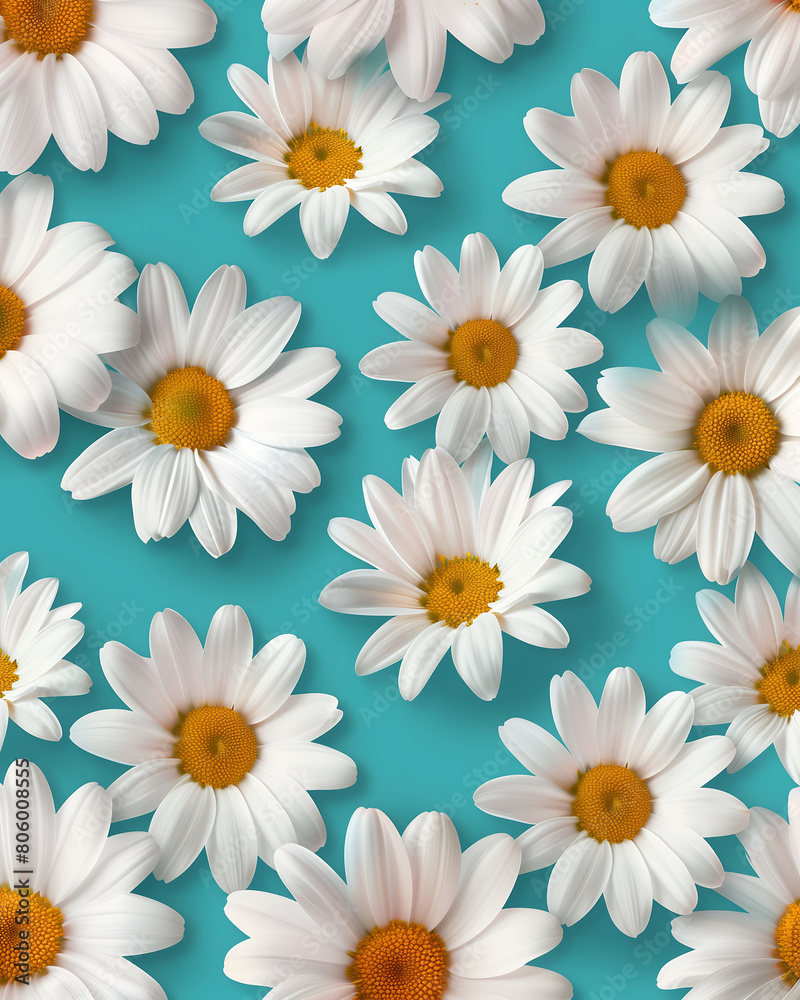 Daisy Delight: Bright Flowers on Turquoise Daisy Delight: Bright Flowers on Turquoise