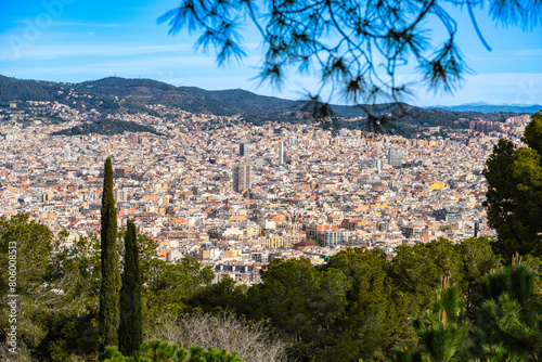 Blick vom Montjuic auf Barcelona, Spanien photo