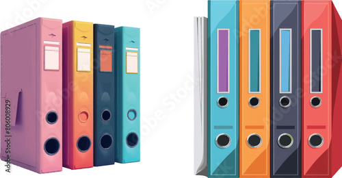 Business office standing folders icon