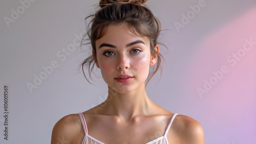 Graceful Pixie Cut for Ballet Performer, Elegant Pixie Hairstyle on Beautiful Ballerina, Stunning Pixie Cut Look for White Ballet Dancer, Beauty in Motion: White Ballerina with Pixie Haircut