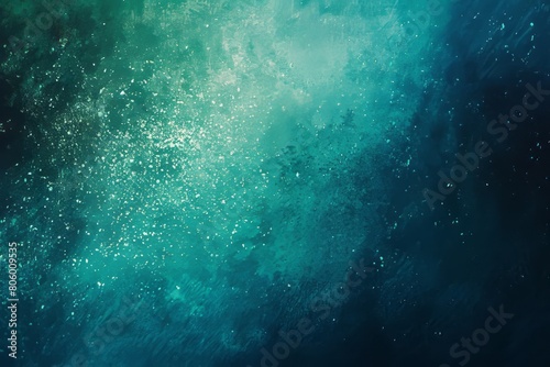 Hunter green blue grainy color gradient background glowing noise texture cover header poster design © LadiesWin