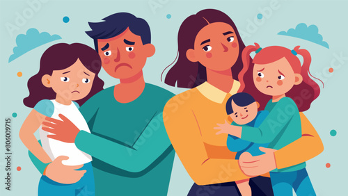 Parents clutching their children tightly trying to shield them from the overwhelming panic and chaos..