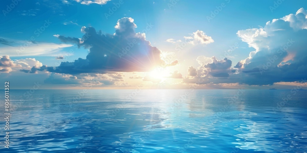 Obraz premium Cloudy Sky Over Large Body of Water