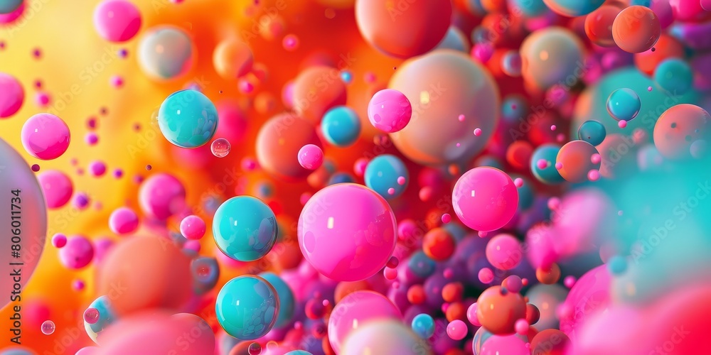 Colorful Bubbles Floating in the Air