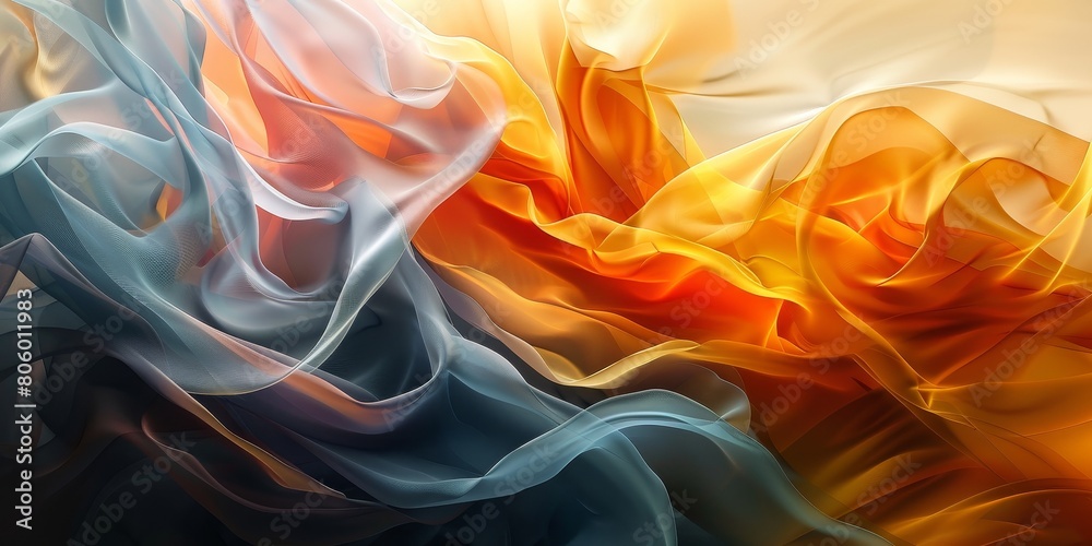 Obraz premium Multicolored Wave of Smoke Painting