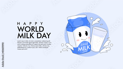 vector happy world milk day background template