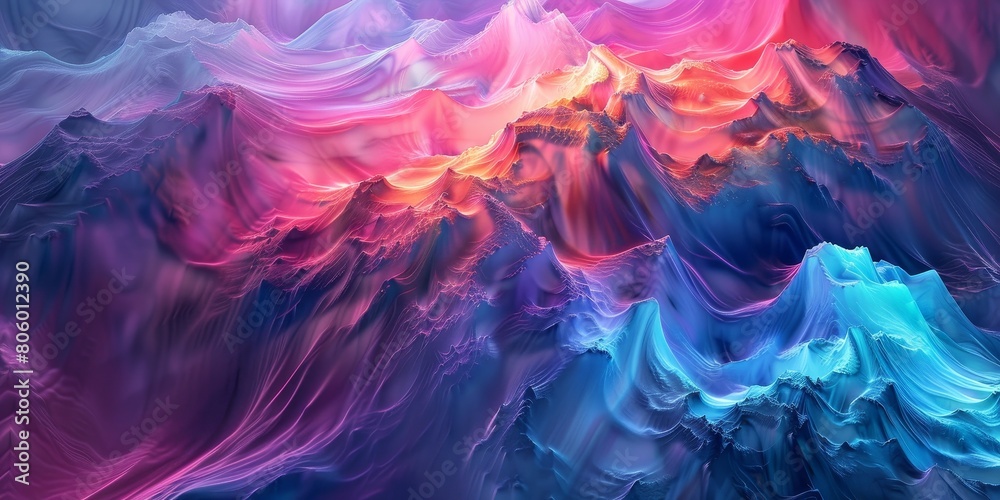 Obraz premium Abstract Painting of a Mountain Range