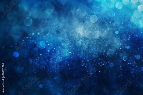 Indigo blue grainy color gradient background glowing noise texture cover header poster design © LadiesWin