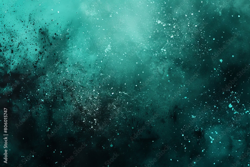 Obraz premium Jade aqua grainy color gradient background glowing noise texture cover header poster design