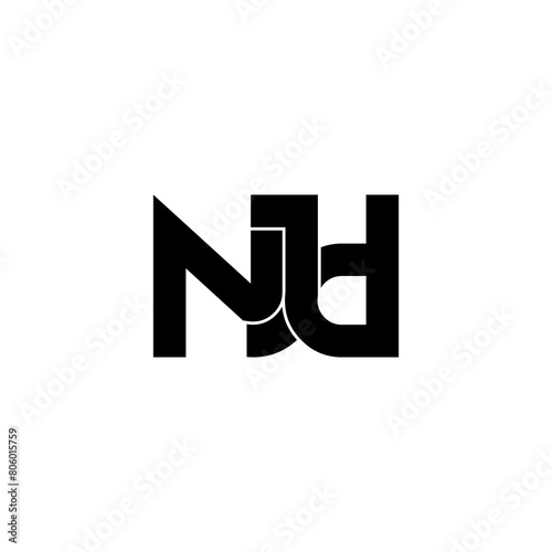 njd lettering initial monogram logo design