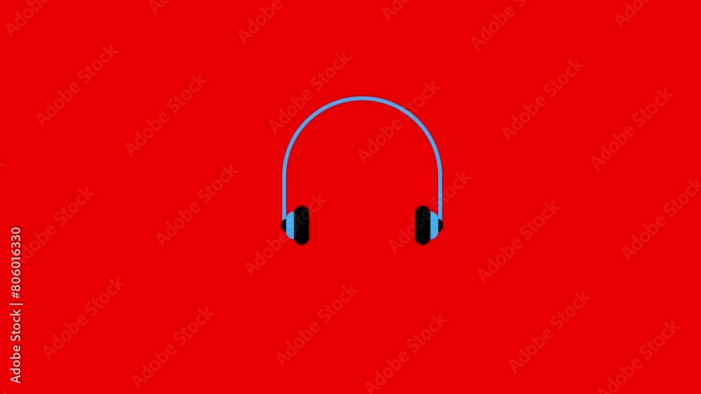 headphones icon animation. Headphones line icon Motion graphics 4k video motion illustration sign. headphones icon animation. Headphones line icon Motion graphics 4k video motion illustration sign.