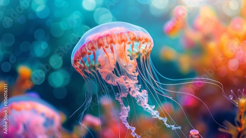 The wonders of the ocean depths. A beautiful jellyfish.