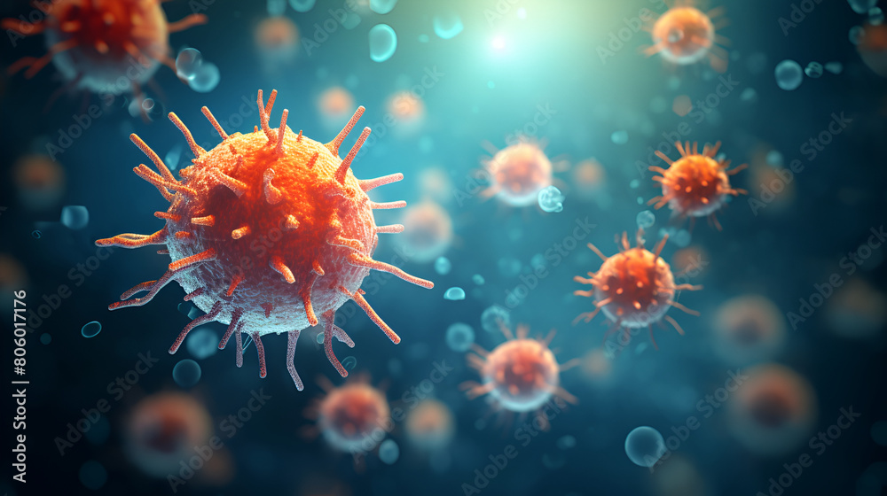Cancer cells illustration by generative AI Cancer cells illustration by generative AI