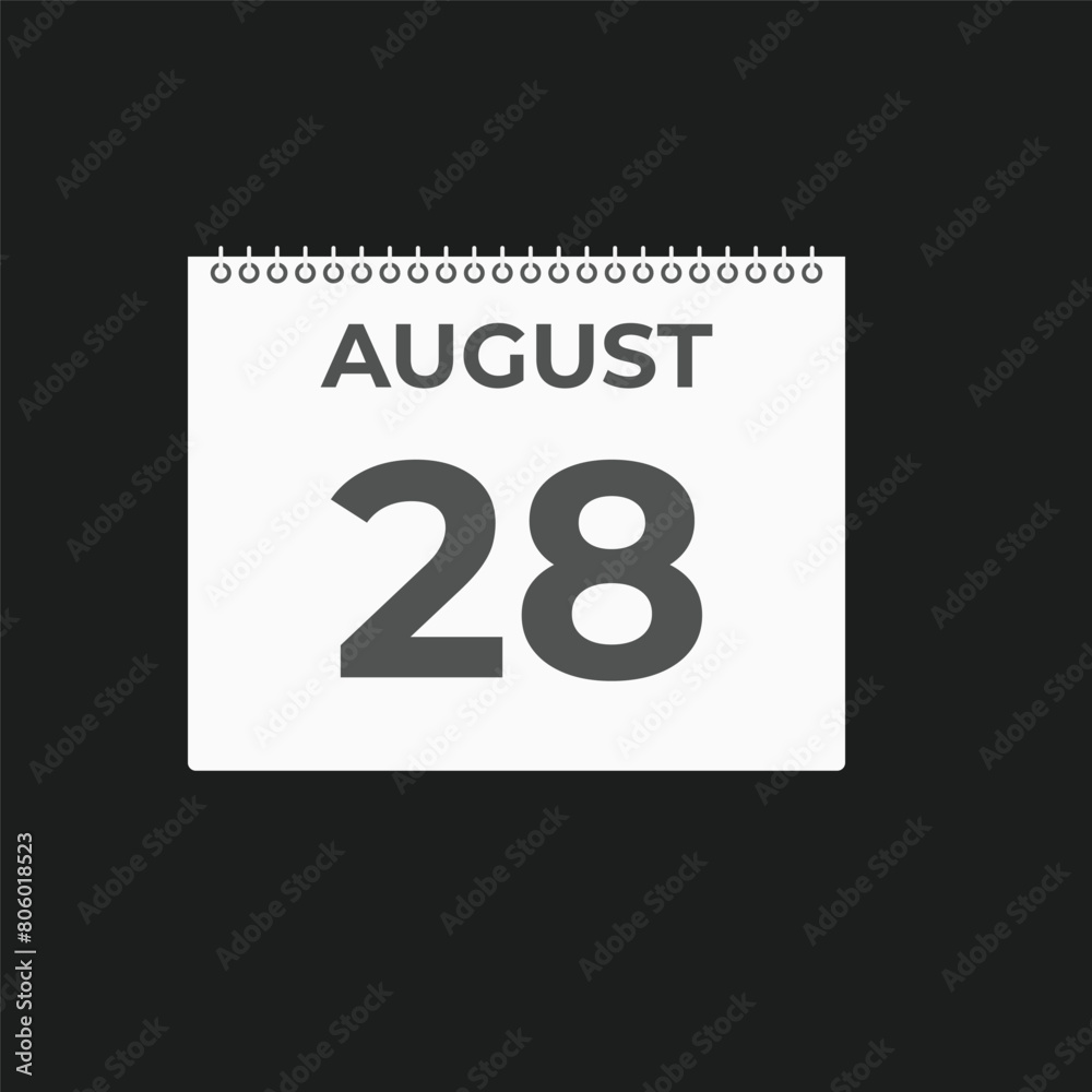 August 28 calendar reminder. 28 August daily calendar icon template. Calendar 28 August icon Design template. Vector illustration
August 28 calendar reminder. 28 August daily calendar icon template. Calendar 28 August icon Design template. Vector illustration
