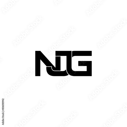 njg lettering initial monogram logo design