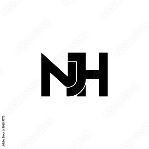 njh typography letter monogram logo design