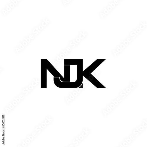 njk lettering initial monogram logo design