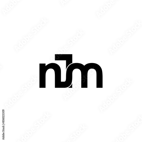njm initial letter monogram logo design
