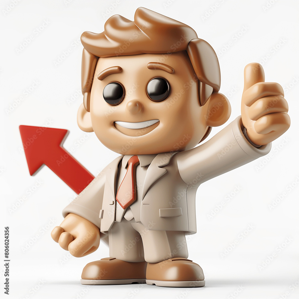 a 3d photo of cartoonish men character with thumbs up made with generative AI a 3d photo of cartoonish men character with thumbs up made with generative AI