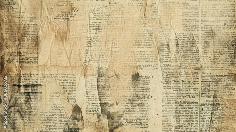 Obraz premium Vintage Newspaper Clippings Collage Background 