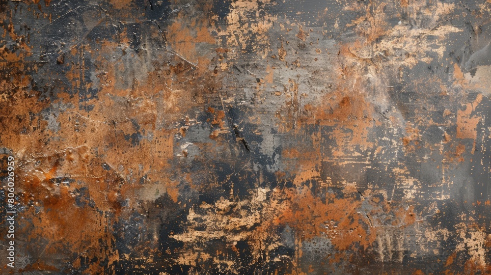 Rough Metallic Surface with Rust and Weathered Textures
