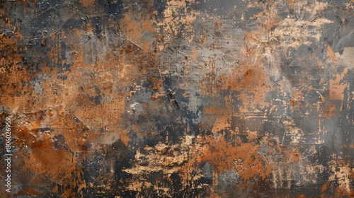 Rough Metallic Surface with Rust and Weathered Textures 