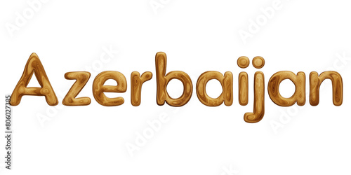 Wooden Azerbaijan text for country concept