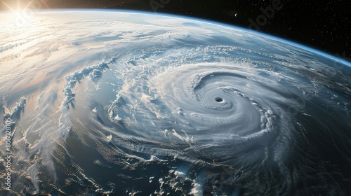 Massive hurricane seen from space approaching a densely populated coast