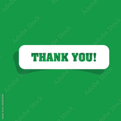 a green background with a white piece of paper that says thank you!