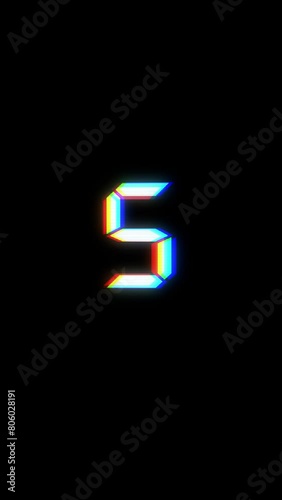 Glitch interference countdown digital numbers from 10 to 1 nice cool vertical 9x16 video footage for social media reel 