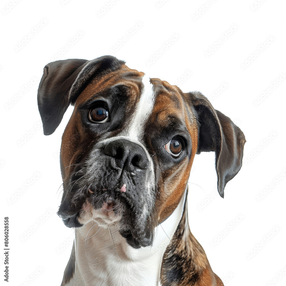 Portrait of adorable curious bulldox isolated on white background 