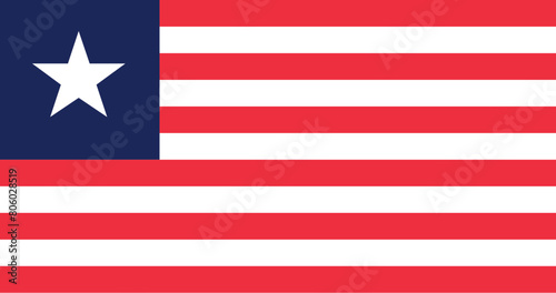 Liberia flag. perfect color, scale, and proportion.