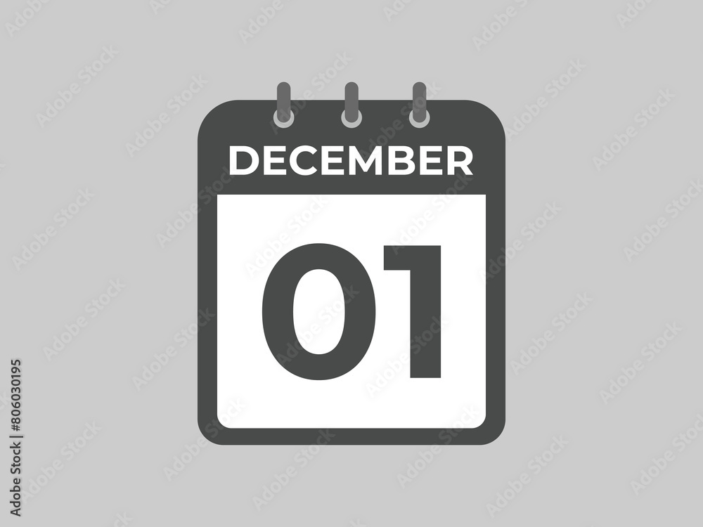 December 1 calendar reminder. 1 December daily calendar icon template. Calendar 1 December icon Design template. Vector illustration
December 1 calendar reminder. 1 December daily calendar icon template. Calendar 1 December icon Design template. Vector illustration