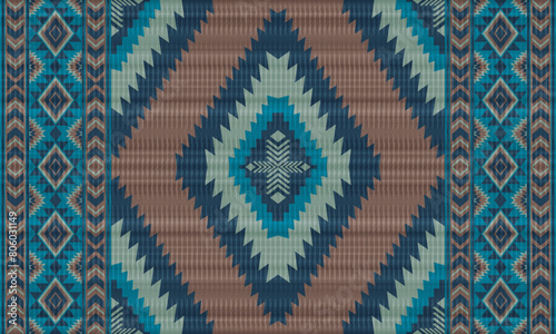 American tribal ethnic native pattern.Traditional Navajo,Aztec,Apache,Southwest and Mexican style fabric pattern.Abstract vector motifs pattern.For fabric,clothing,blanket,carpet,woven,wrap,decoration