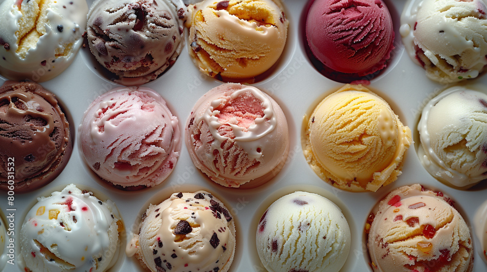 ice-cream in different flavors ice-cream in different flavors