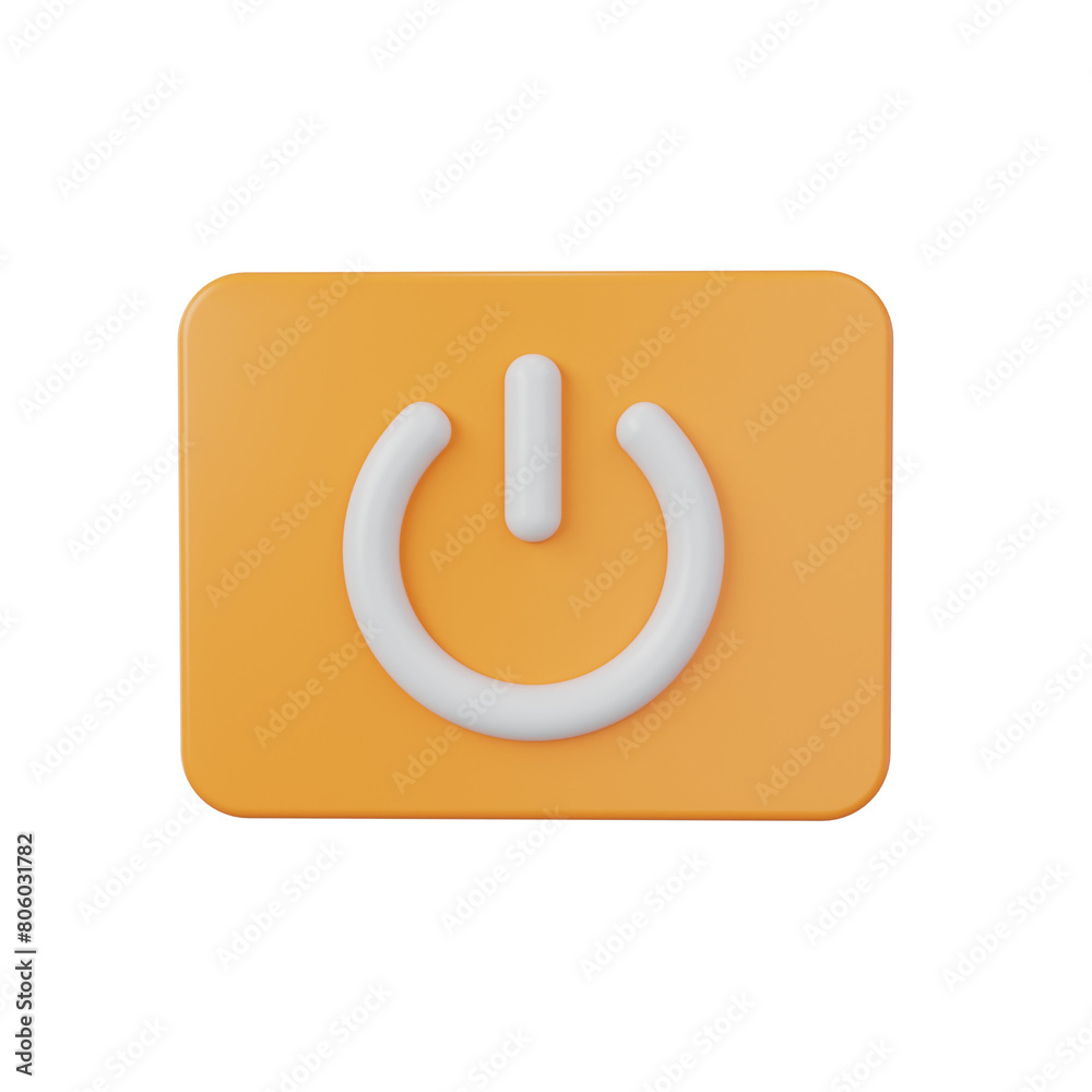 power button 3d render icon power button 3d render icon